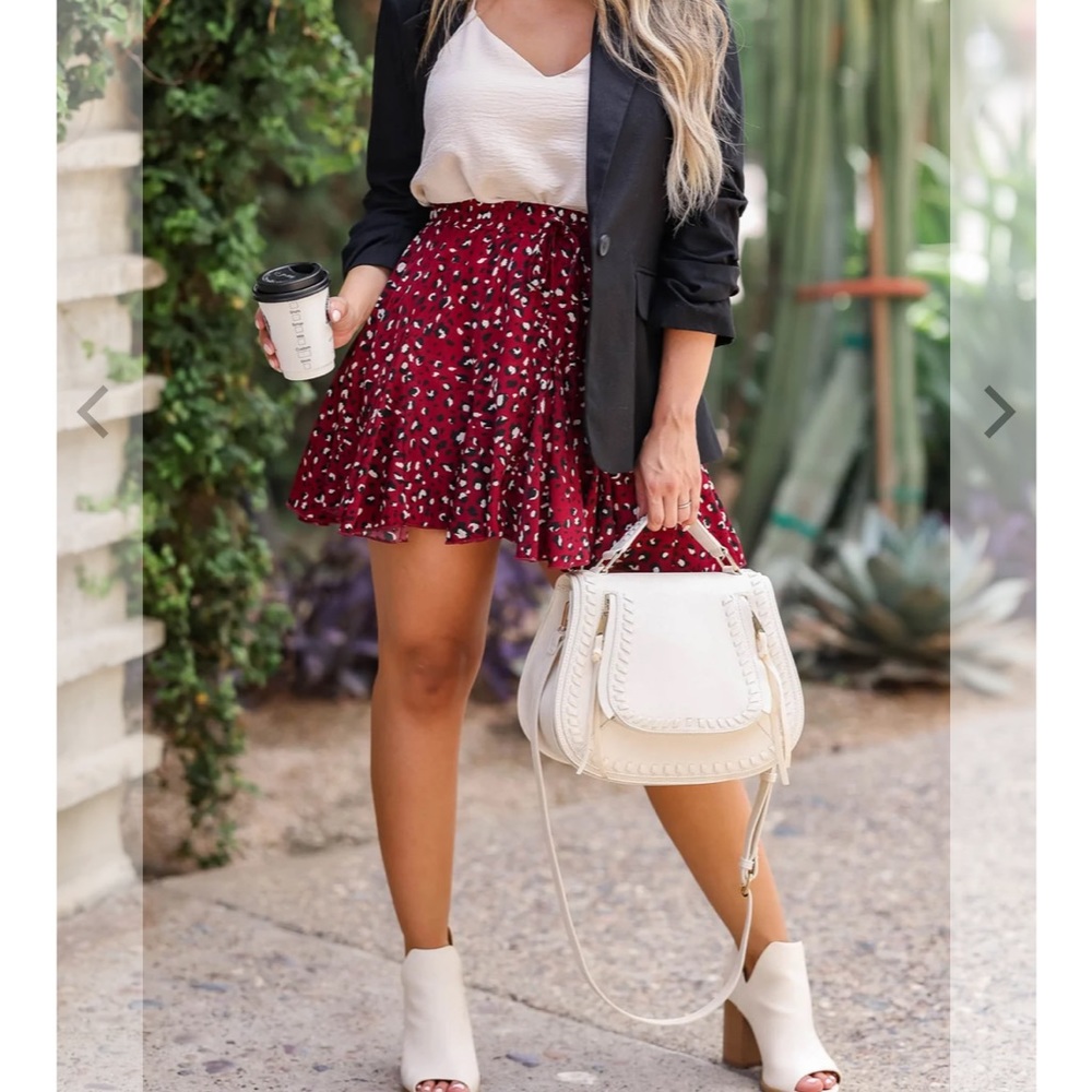 FLYING HIGH LEOPARD SKIRT 🍷 Wine